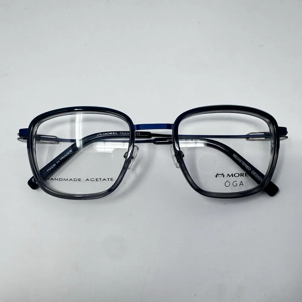 Morel OGA 10171O 51-22-145 Handmade Acetate Eyeglass Frames Blue Gray France